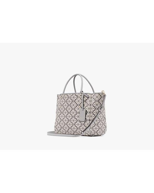 Kate Spade Gray Spade Flower Jacquard Medium Everything Tote