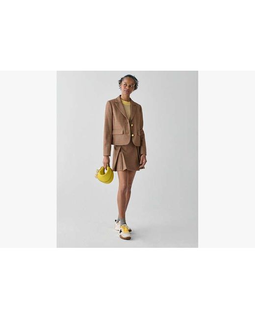 Kate Spade Brown Plaid Box Pleat Mini Skirt