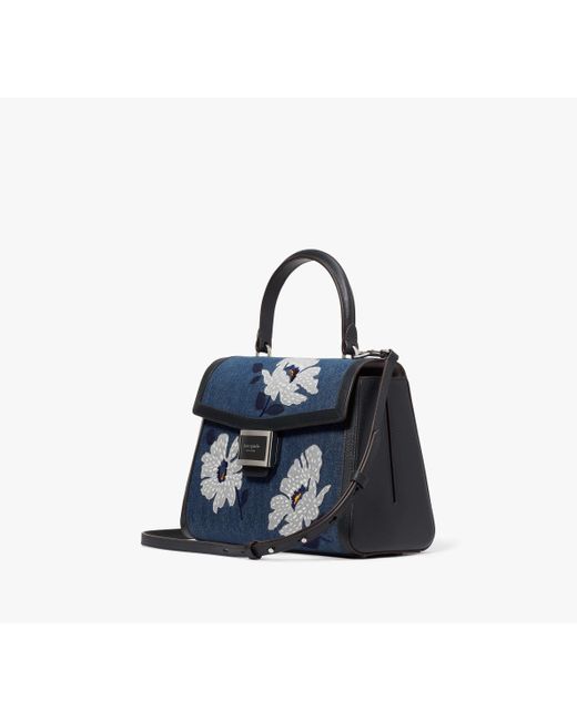 Kate Spade Blue Katy Embellished Denim Medium Top-handle Bag