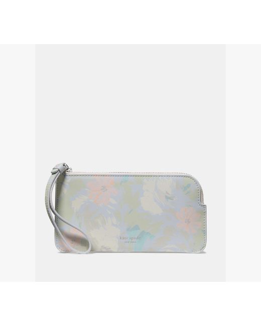 Kate Spade White Zippy Hidden Garden Wristlet