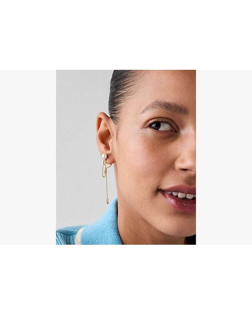 Kate Spade White Chain Reaction Front Back Studs
