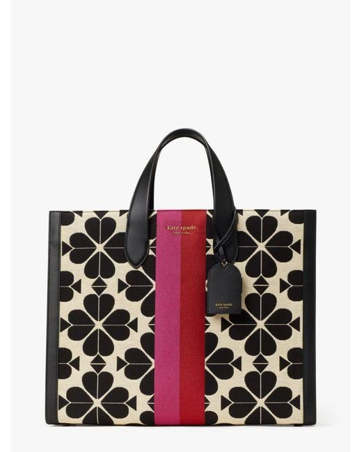 Kate Spade Oversized Spade Flower Jacquard Stripe Manhattan Large