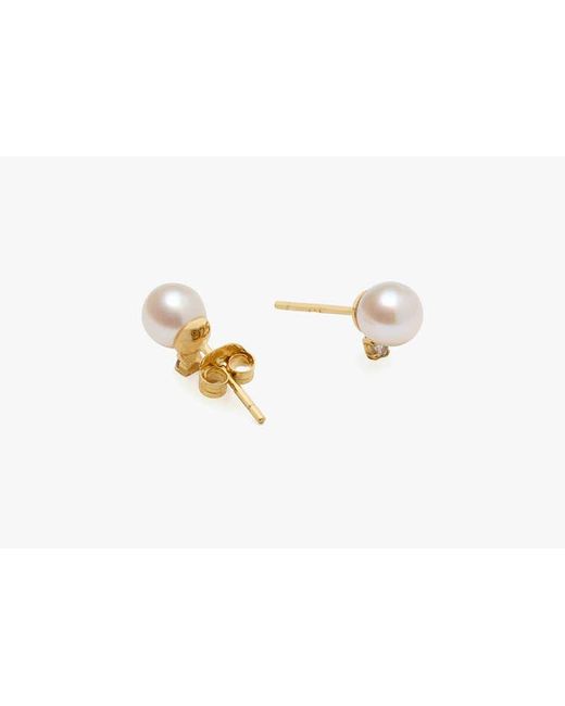 Kate Spade White Kate Spade Fine Meant To Be Pearl & Diamond Studs