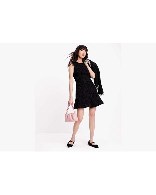 Kate Spade Black Kleid aus Tweed mit Volant