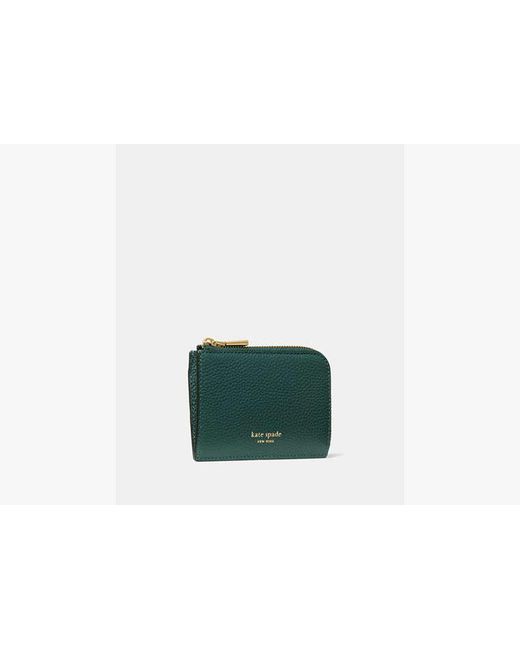 Kate Spade Green Mini Zip Card Case