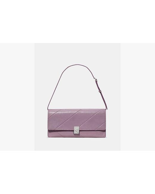 Kate Spade Purple Deco Glazed Leather Soft Shoulder Bag