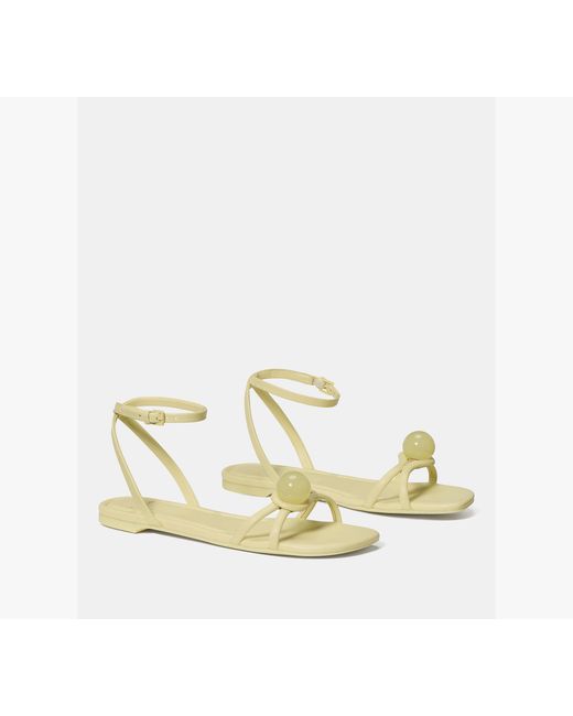 Kate Spade Metallic Harmony Smooth Leather Flat Sandal