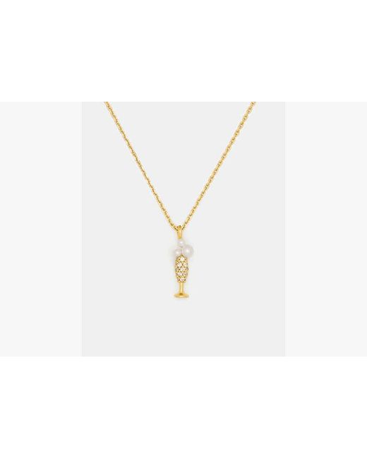 Kate Spade White Gifting Here's To You Pendant