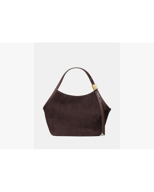 Kate Spade Brown Deco Suede Small Tulip Tote Bag