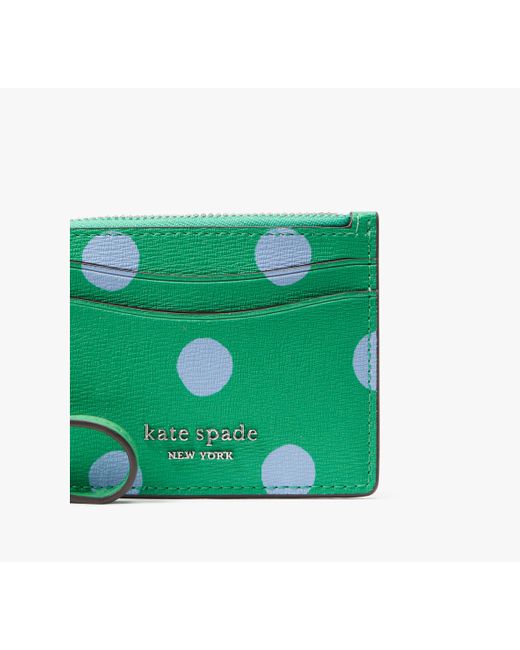 Kate Spade Green Morgan Sunshine Dot Card Case Wristlet