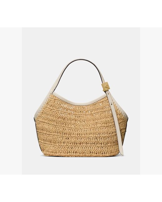 Kate Spade Metallic Deco Straw Small Tulip Tote Bag