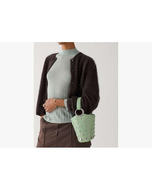 Kate Spade Green Halo Studded Mini Bucket Bag