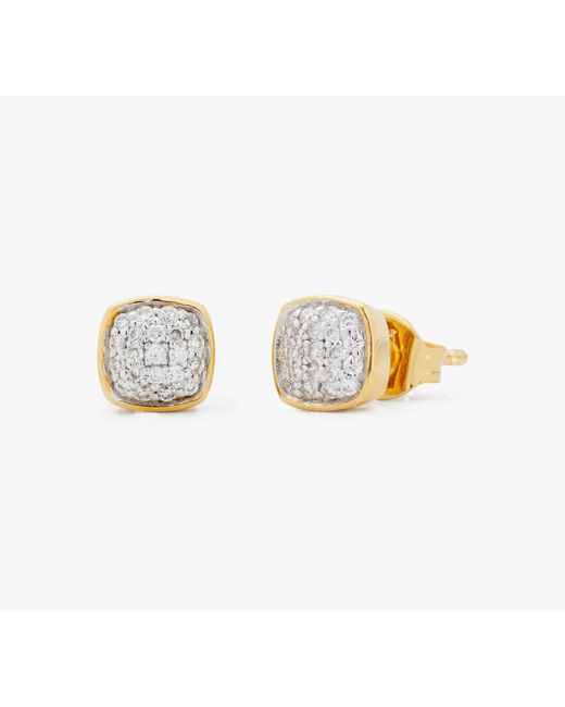 Kate Spade White Fine Time To Shine Pavé Diamond Studs