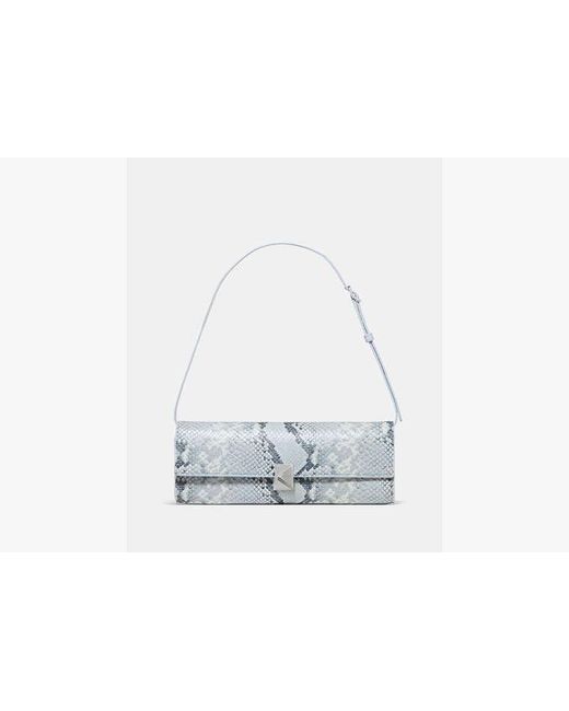 Kate Spade White Deco Snake Embossed Soft Mini Shoulder Bag