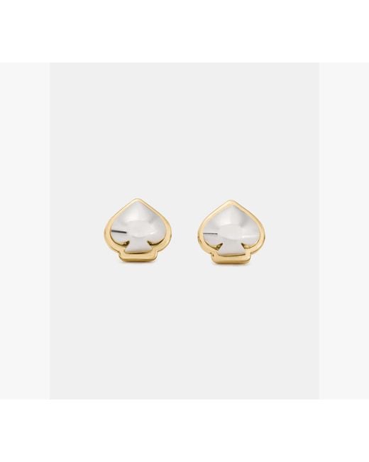 Kate Spade White Sculpted Spade Mini Studs