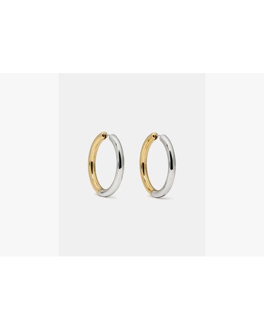 Kate Spade White Kate Spade Interlock Hoop Earring
