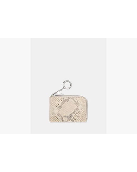 Kate Spade White Snake Embossed Mini Zip Card Case