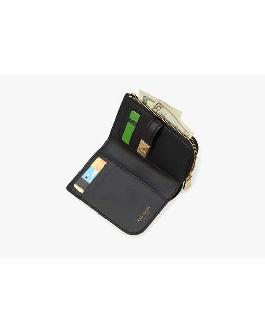 Kate Spade Black Deco Portemonnaie, Kompakt, Klein