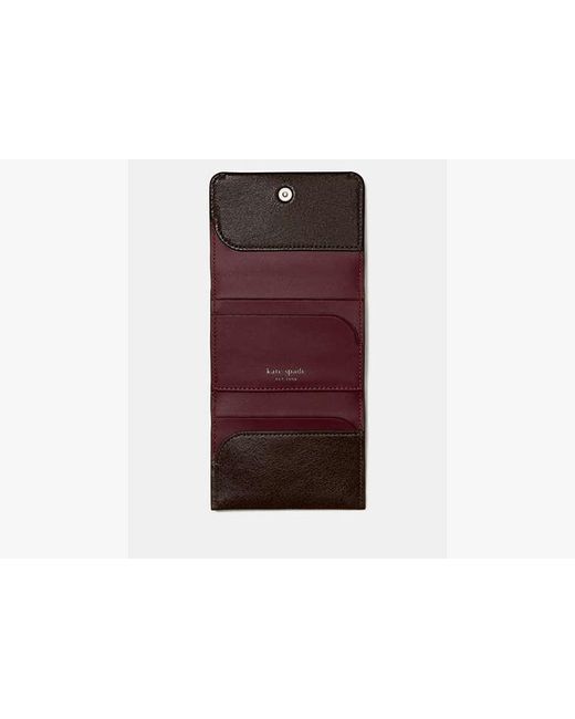 Kate Spade Brown Halo Glazed Card Case Trifold Wallet