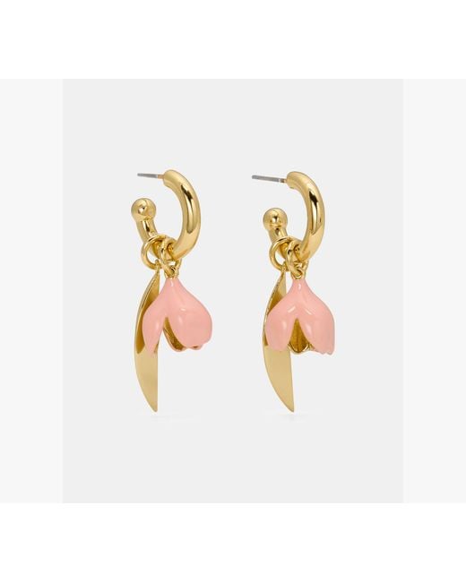 Kate Spade White Golden Bloom Drop Earrings