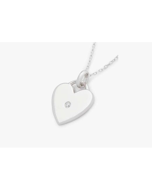 Kate Spade White Kate Spade Fine Meant To Be Heart Pendant