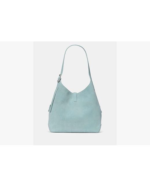 Kate Spade Blue Deco Suede Large Shoulder Bag