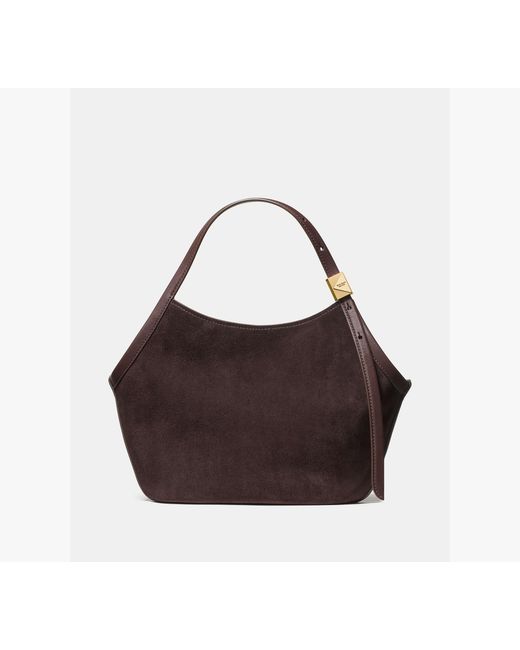Kate Spade Brown Deco Suede Small Tulip Tote Bag