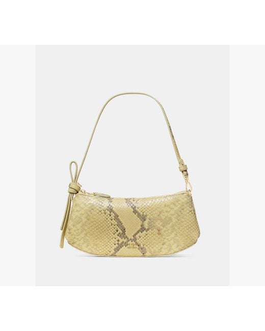 Kate Spade Metallic Loop Snakeskin Embossed Leather Pochette Shoulder Bag