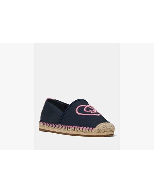 Kate Spade Blue Gwen Heart Spade Espadrille Flat