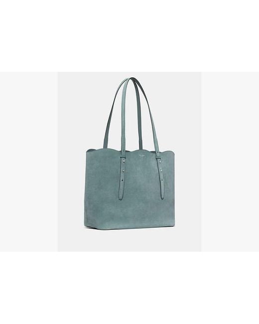 Kate Spade Blue Do It All Wavy Suede Tote Bag