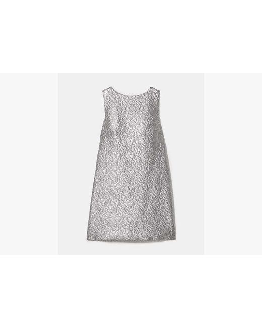 Kate Spade Gray Foil Lace Shift Dress