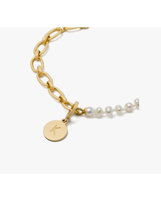 Kate Spade Metallic One In A Million Chain & Pearl Line Bracelet