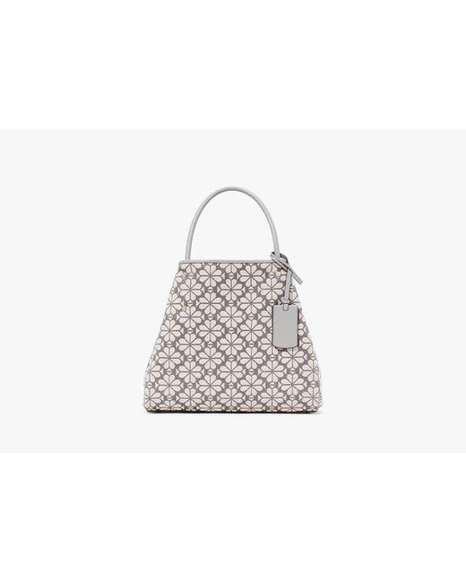 Kate Spade Gray Spade Flower Jacquard Medium Everything Tote