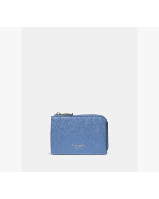 Kate Spade Blue Mini Zip Card Case
