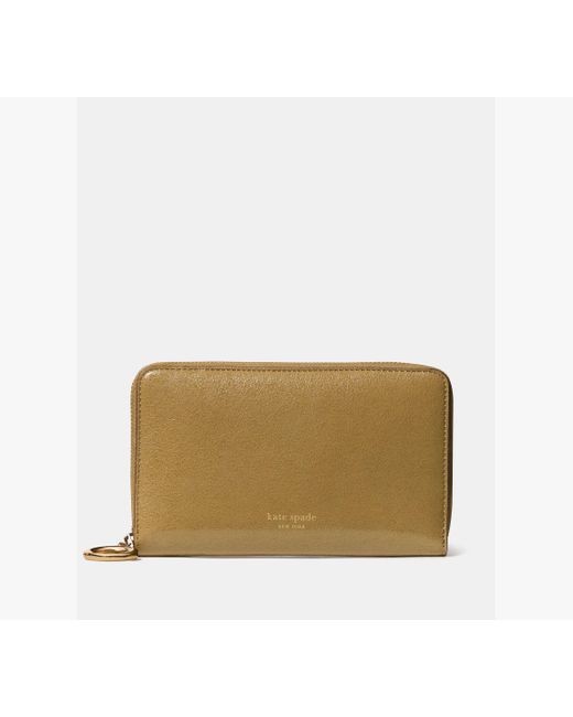 Kate Spade Natural Halo Glazed Zip Around Wallet