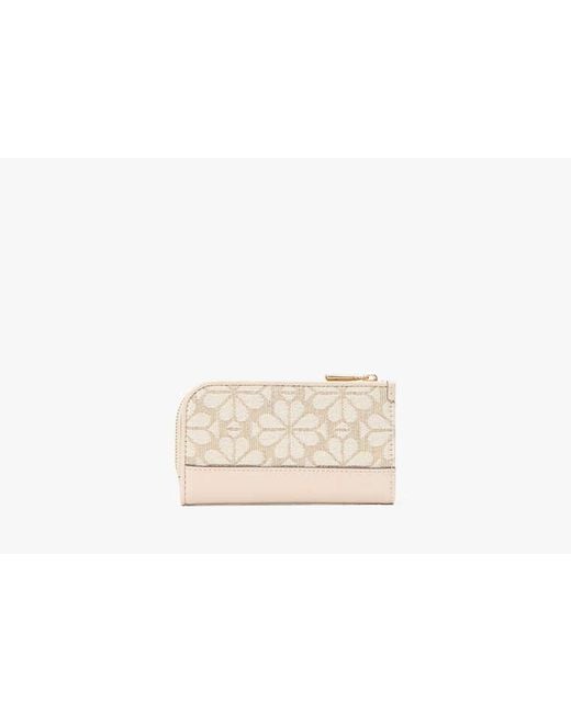 Kate Spade Natural Devin Spade Flower Jacquard Bifold Wallet