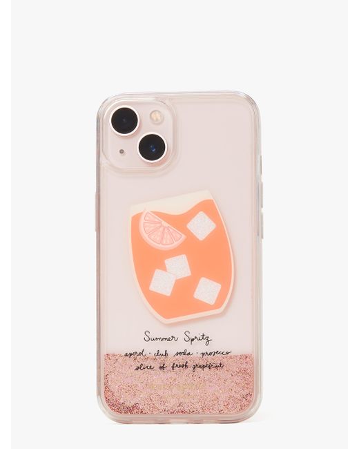Kate Spade Campari Hülle Für Iphone 13 Mit Glitzer In Flüssigkeit Lyst