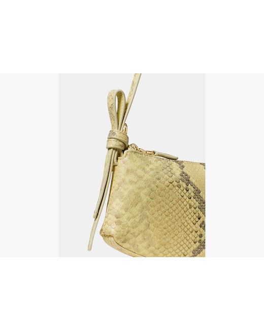 Kate Spade Metallic Loop Snakeskin Embossed Leather Pochette Shoulder Bag