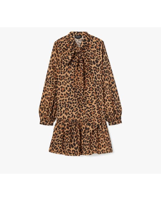 Kate Spade Brown Klassisches Kleid Mit Leopardenmuster Und Ausschnitt Zum