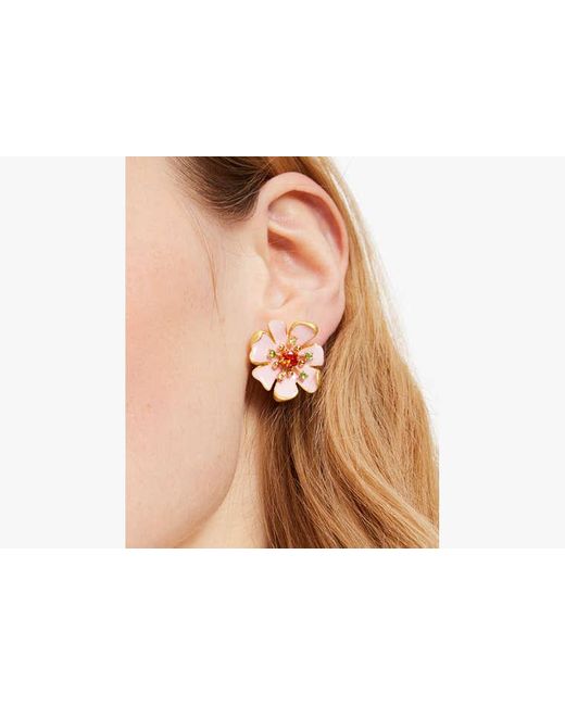 Kate Spade White Bloom In Color Statement-Ohrstecker