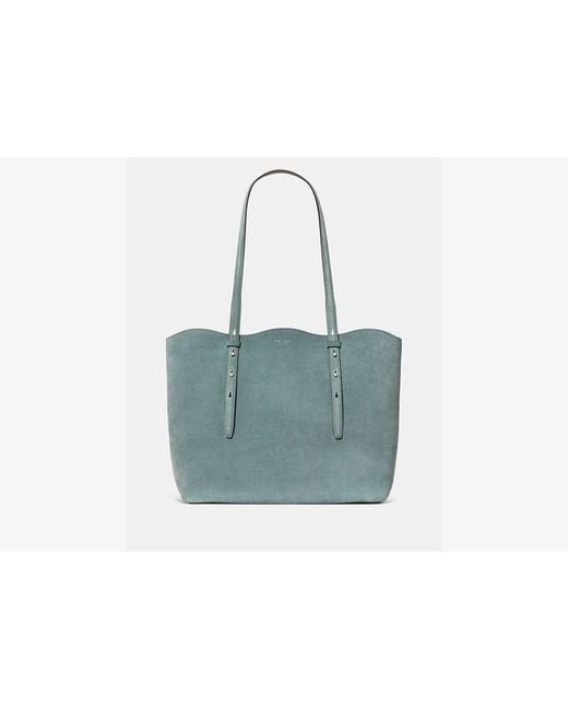 Kate Spade Blue Do It All Wavy Suede Tote Bag