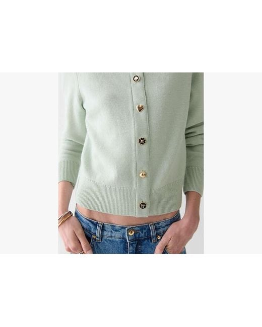 Kate Spade White Novelty Button Nell Cardigan