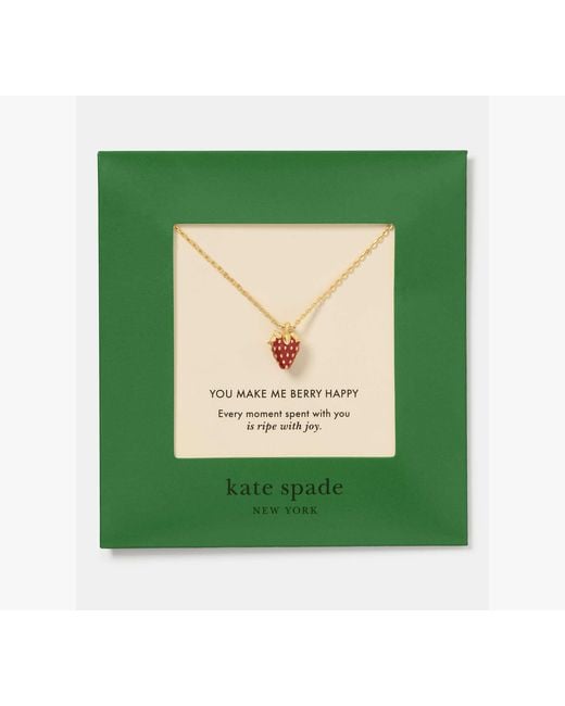 Kate Spade Green Gifting You Make Me Berry Happy Pendant