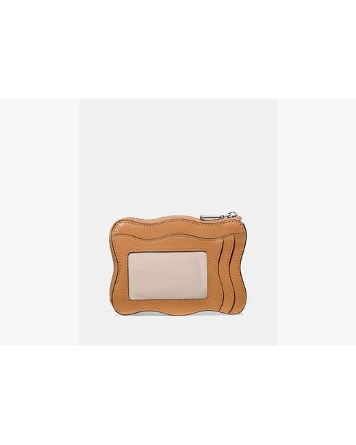 Kate Spade Brown Wavy Mini Zip Card Case