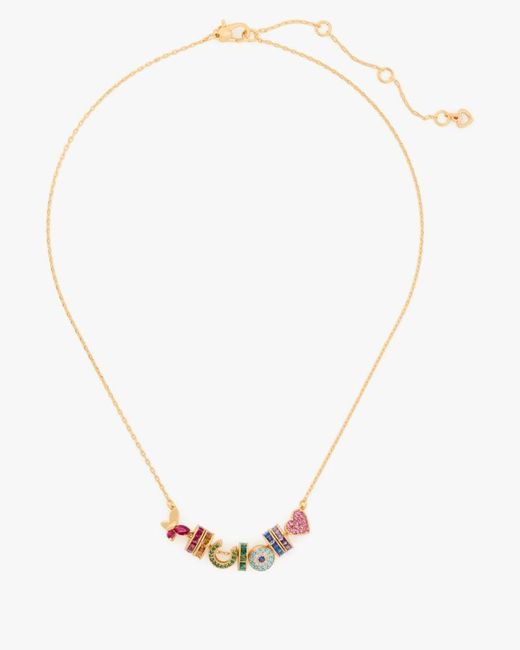 Kate Spade White Rainbow Joy Charm Necklace