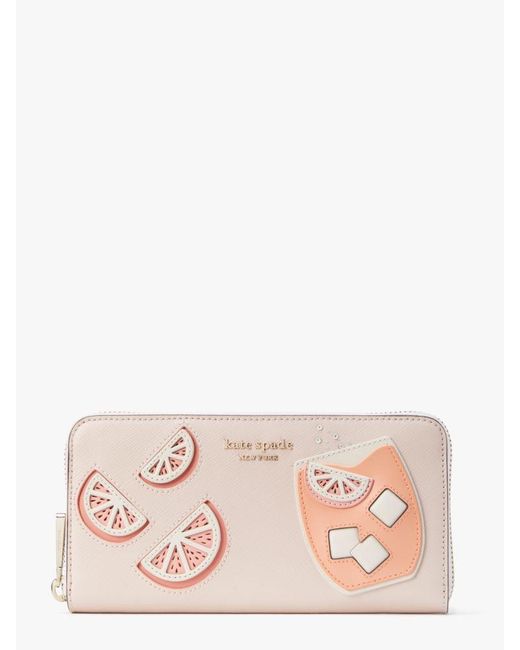Kate Spade Pink Tini Embellished Zip-around Continental Wallet