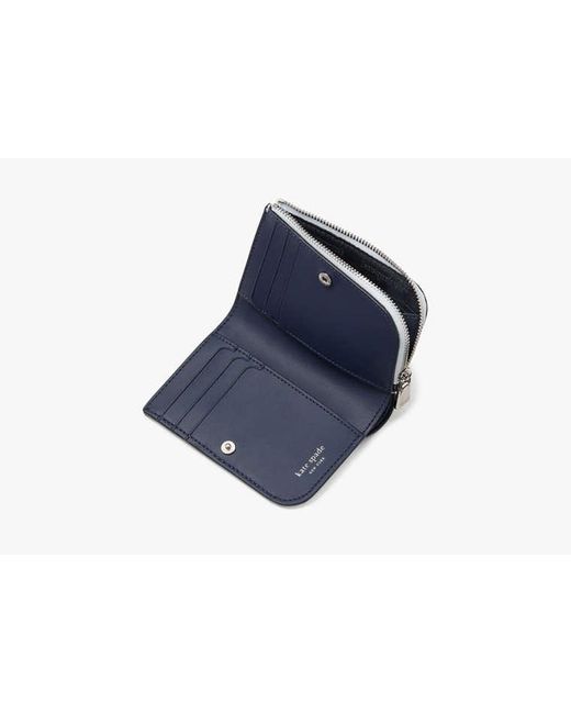 Kate Spade Blue Devin Colorblocked Small Compact Wallet