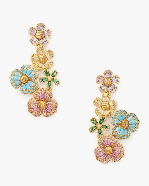 Kate Spade Fleurette Statement Earrings in Metallic