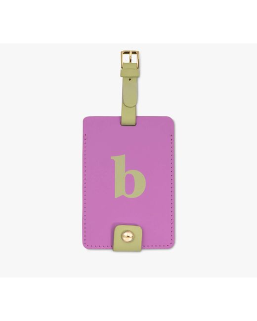 Kate Spade Purple Monogrammed Blush Luggage Tag