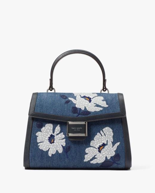 Kate Spade Blue Katy Embellished Denim Medium Top-handle Bag